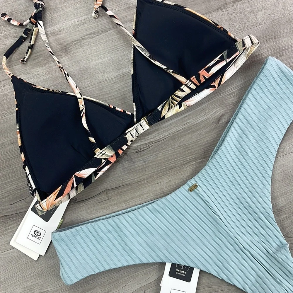 ☀️RIP CURL☀️ HAVANA TRI TOP PREMIUM SURF SKIMPY HIPSTER BIKINI SET